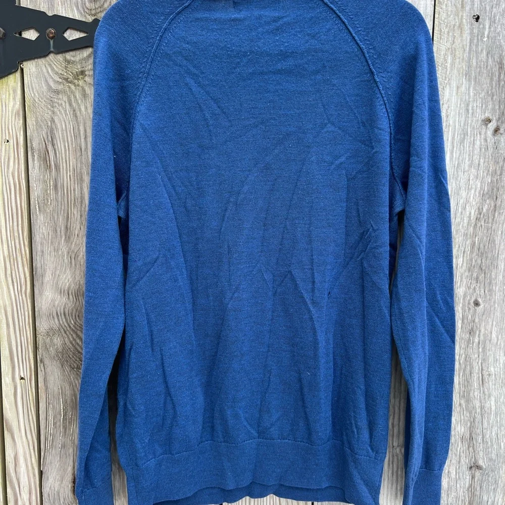 BANANA REPUBLIC Italian Merino Wool Blue Mens Baruffa Sweater Medium Tall